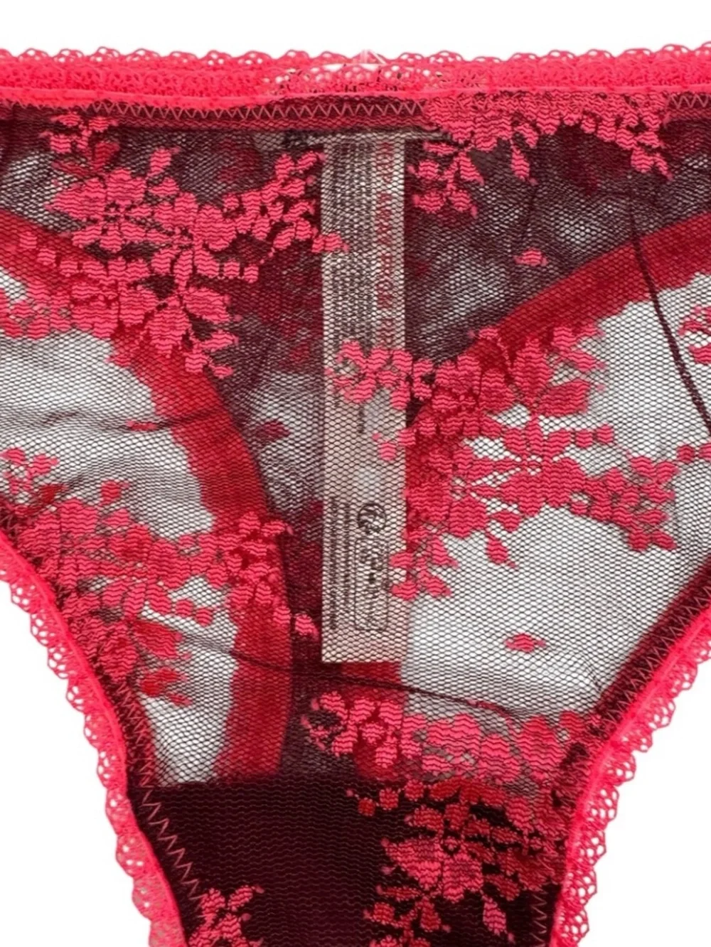 NWOT IFREE PEOPLE Intimately Sexy Sheer Black Hot Pink Thong Medium